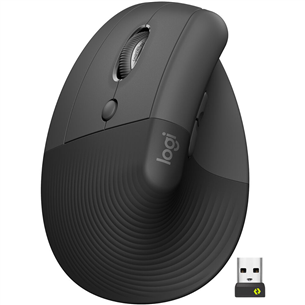 Logitech Lift Vertical Ergonomic Mouse, left handed, silent, black - Wireless Optical Mouse 910-006474
