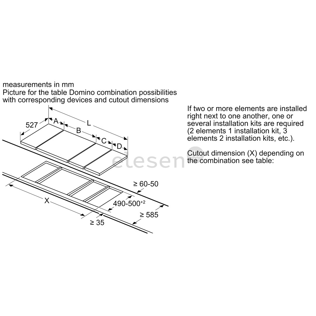 Bosch Domino, width 30.6 cm, steel frame, black - Built-in Ceramic Hob