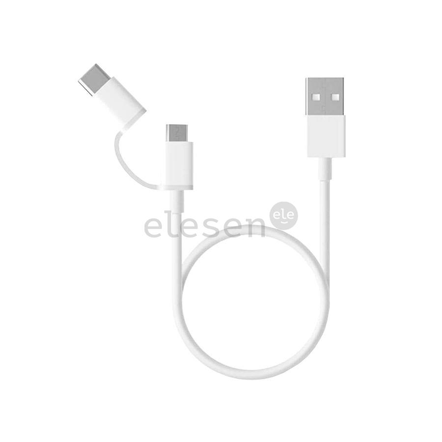 Xiaomi Mi 2-in-1, USB-A -> Micro USB / USB-C, 1 м, белый - Кабель
