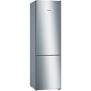 Bosch, NoFrost, 368 L, aukštis 203 cm, nerūdijančio plieno - Šaldytuvas KGN39VLEB