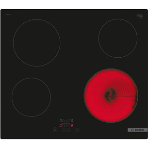 Bosch, width 59.2 cm, frameless, black - Built-in Ceramic Hob PKE611BA2E