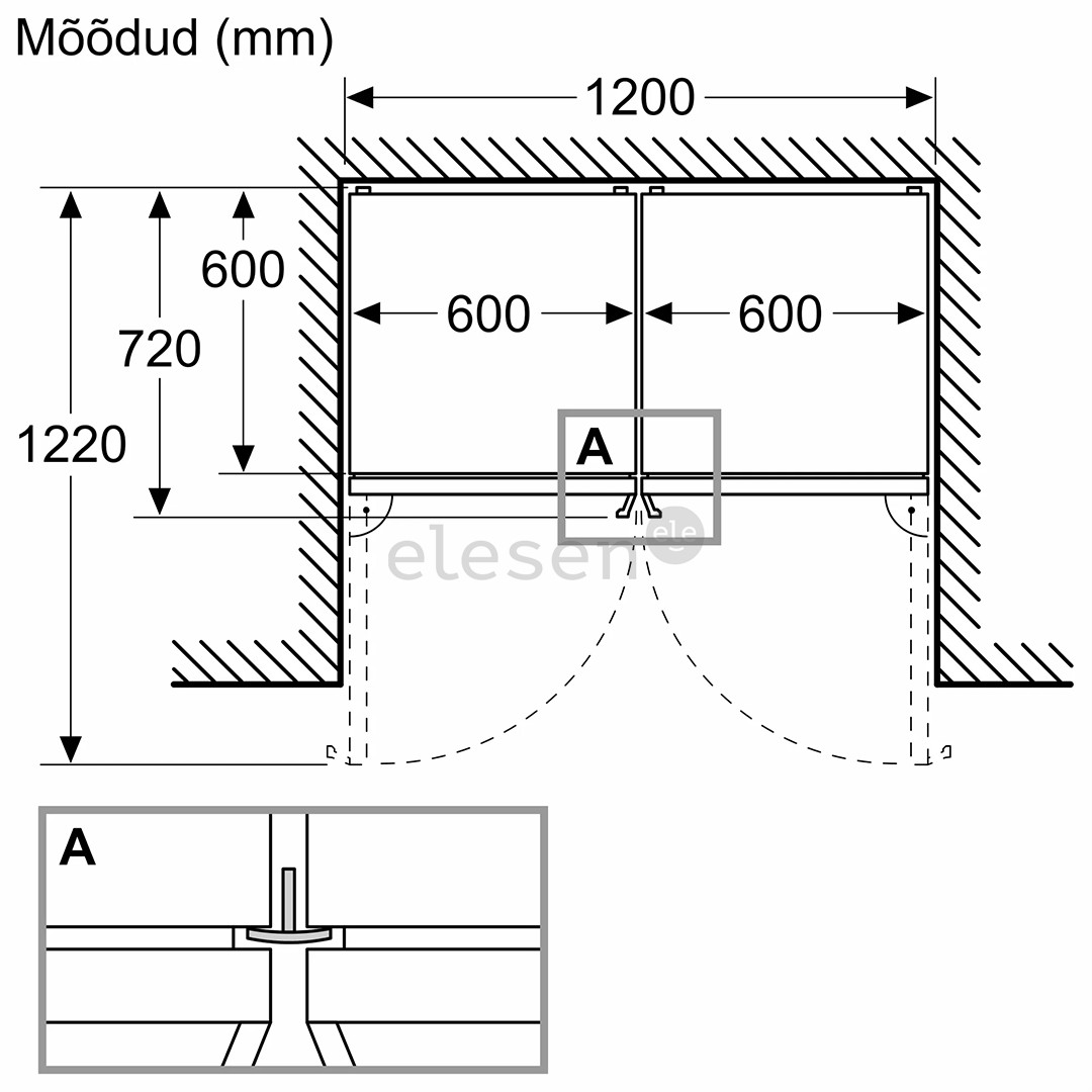 Bosch, NoFrost, 363 L, aukštis 203 cm, juodo nerūdijančio plieno - Šaldytuvas