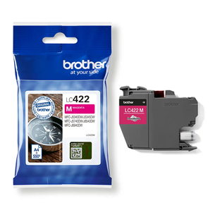 Rašalo kasetė Brother LC422BK, rausvai raudona Prekė - LC422M LC422M