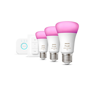 Išmaniųjų lempučių rinkinys Philips Hue White and Color Starter Kit, A60, E27, white Prekė - 929002468804 929002468804