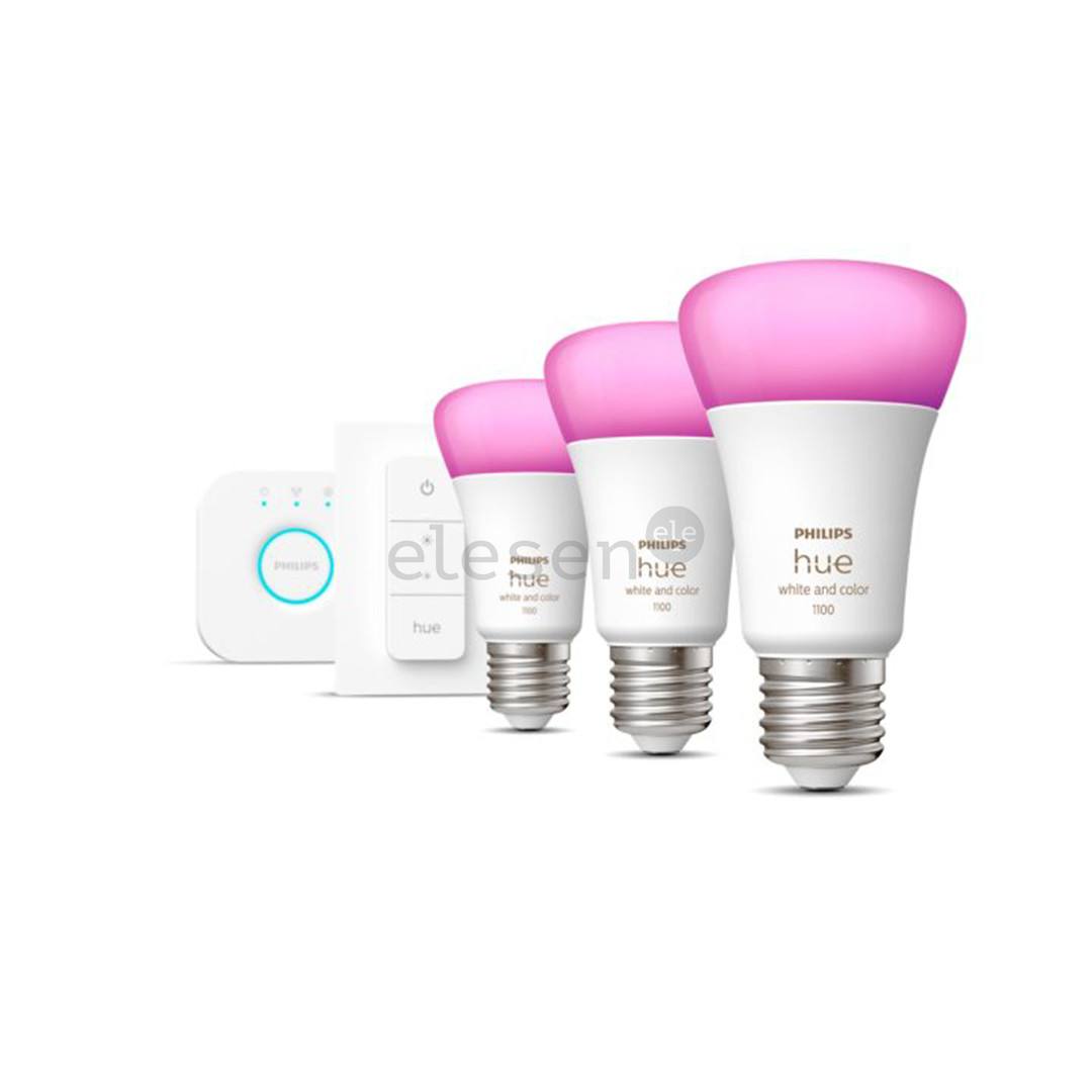 Philips Hue White and Color Starter Kit, E27, 3 pcs, color - Smart Light Kit Item - 929002468804