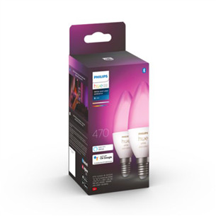 Philips Hue White and Color, E14, 2 pcs, color - Smart Light Item - 929002294205
