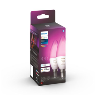 Išmanioji lemputė Philips Hue White and Color, E14, 2 vnt., white Prekė - 929002294205