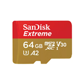 SanDisk Extreme, microSD, 64 GB - Memory card and adapter