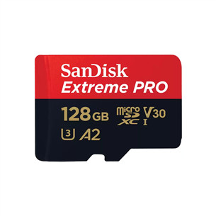 Atminties kortelė SanDisk Extreme Pro UHS-I, microSD, 128 GB + adapteris Prekė - SDSQXCD-128G-GN6MA