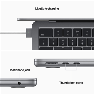 Apple MacBook Air 13" (2022), M2 8C/8C, 8 GB, 256 GB, RUS, space gray - Notebook Item - MLXW3RU/A