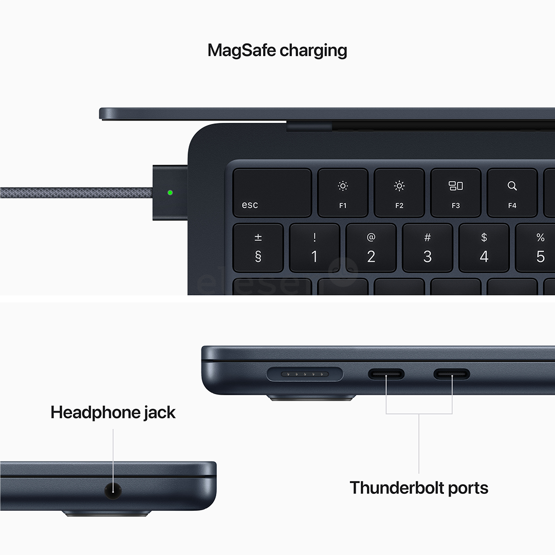 Nešiojamas kompiuteris Apple MacBook Air 13 (2022), M2 8C/8C, 8 GB, 256 GB, ENG, midnight Prekė - MLY33ZE/A