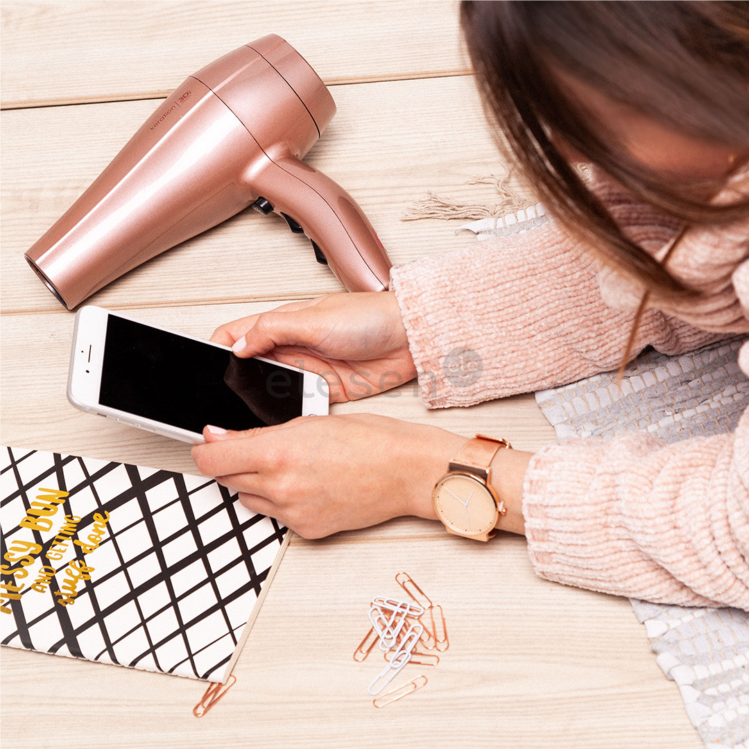 GA.MA Keration 3D Therapy Ultra Ion, 2300 W, rožinis - Plaukų džiovintuvas