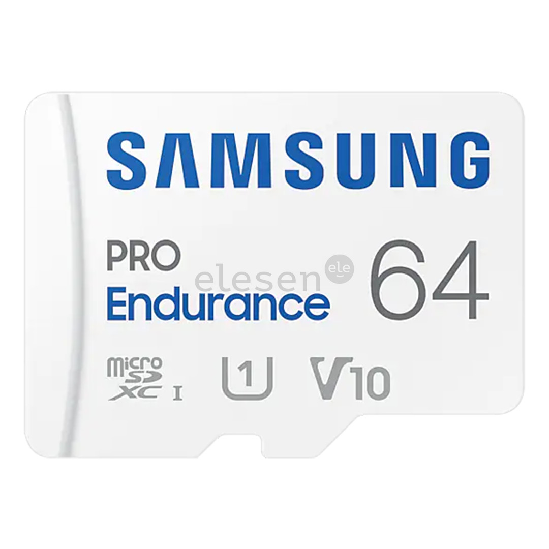 Atminties kortelė Samsung Micro SDHC Endurance PRO + SD adapter, 64 GB, white + adapteris Prekė - MB-MJ64KA/EU