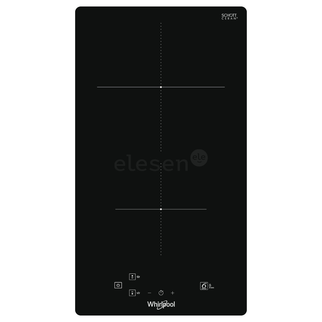 Whirlpool, width 28.4 cm, frameless, black - Built-in Induction Hob