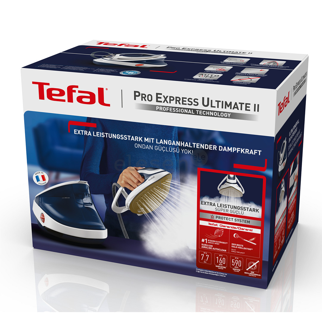 Tefal Pro Express Ultimate II, 3000 W, blue/white - Ironing System Item - GV9712E0