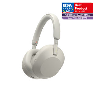 Sony WH-1000XM5, sidabrinės - Belaidės ausinės Prekė - WH1000XM5S.CE7