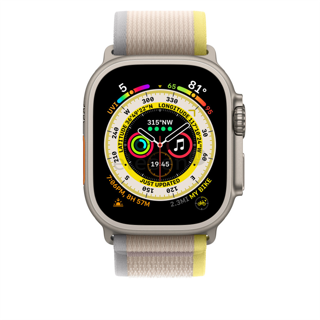 Dirželis Apple Watch 49mm, Trail Loop, M/L, yellow/beige