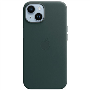 Dėklas Apple iPhone 14 Leather Case with MagSafe, forest green Prekė - MPP53ZM/A MPP53ZM/A