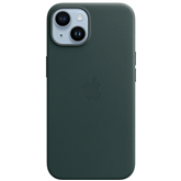 Apple iPhone 14 Leather Case with MagSafe, темно-зеленый - Кожаный чехол Товар - MPP53ZM/A