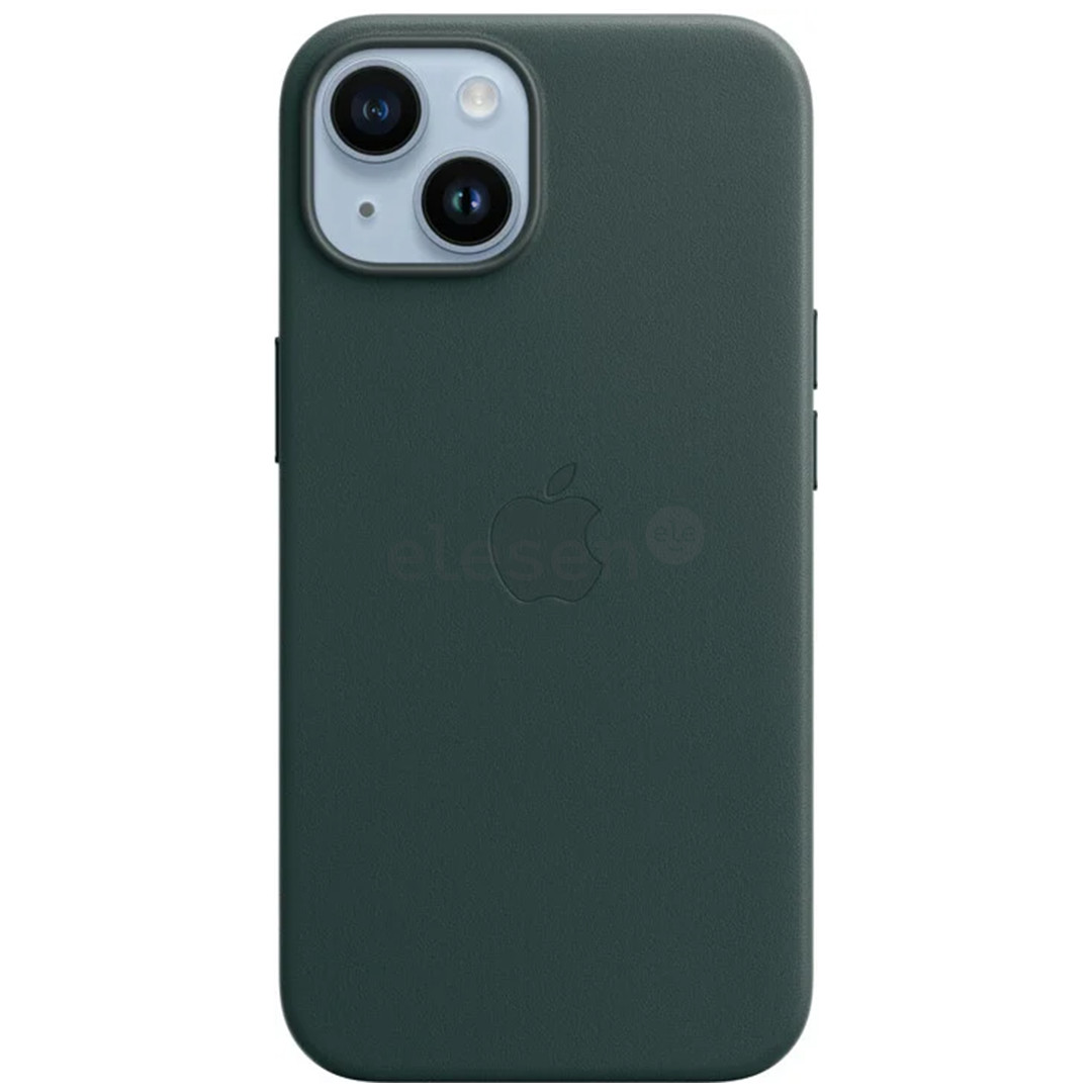 Apple iPhone 14 Leather Case with MagSafe, темно-зеленый - Кожаный чехол Товар - MPP53ZM/A