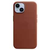 Apple iPhone 14 Leather Case with MagSafe, umber - Case