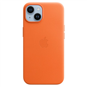 Dėklas Apple iPhone 14 Leather Case with MagSafe, orange Prekė - MPP83ZM/A MPP83ZM/A