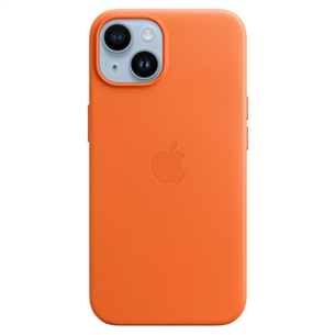 Dėklas Apple iPhone 14 Leather Case with MagSafe, orange Prekė - MPP83ZM/A MPP83ZM/A