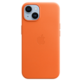 Dėklas Apple iPhone 14 Leather Case with MagSafe, orange Prekė - MPP83ZM/A