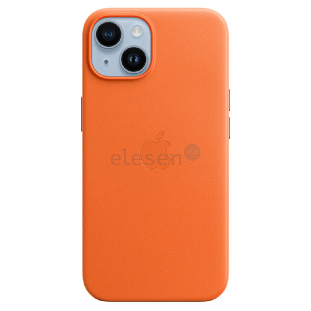 Dėklas Apple iPhone 14 Leather Case with MagSafe, orange Prekė - MPP83ZM/A