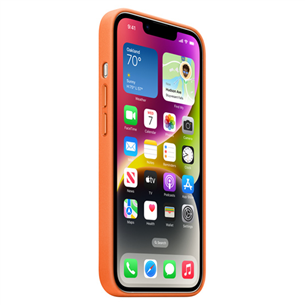 Dėklas Apple iPhone 14 Leather Case with MagSafe, orange Prekė - MPP83ZM/A