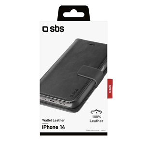 SBS Book Case, iPhone 14, кожа, черный - Чехол для смартфона Товар - TEBKLEATIP1461K