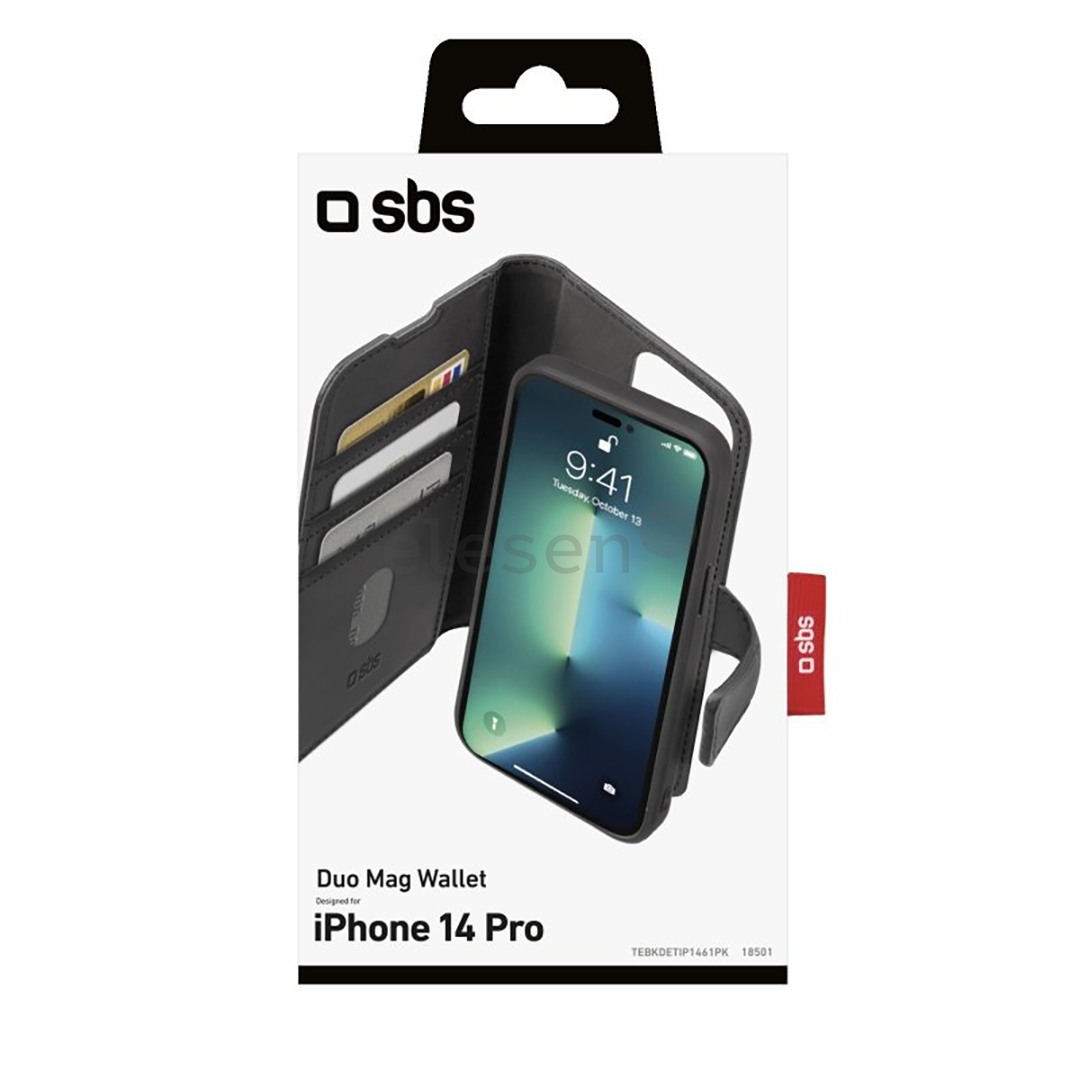 SBS Duo Mag Wallet, iPhone 14 Pro, black - Smartphone case