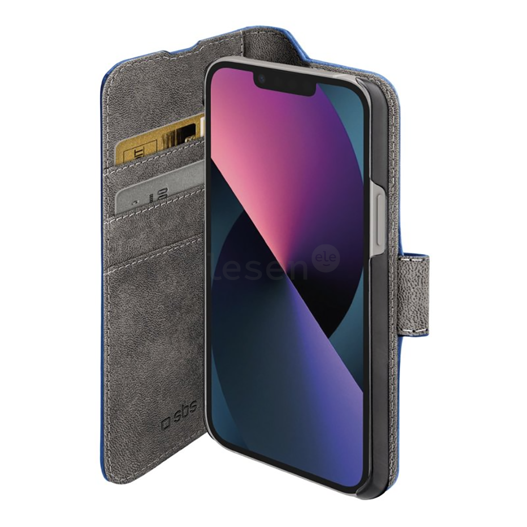 SBS Book Wallet Stand, iPhone 14 Plus, blue - Smartphone case
