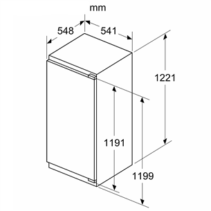 Bosch Series 4, 204 L, aukštis 123 cm - Įmontuojamas šaldytuvas