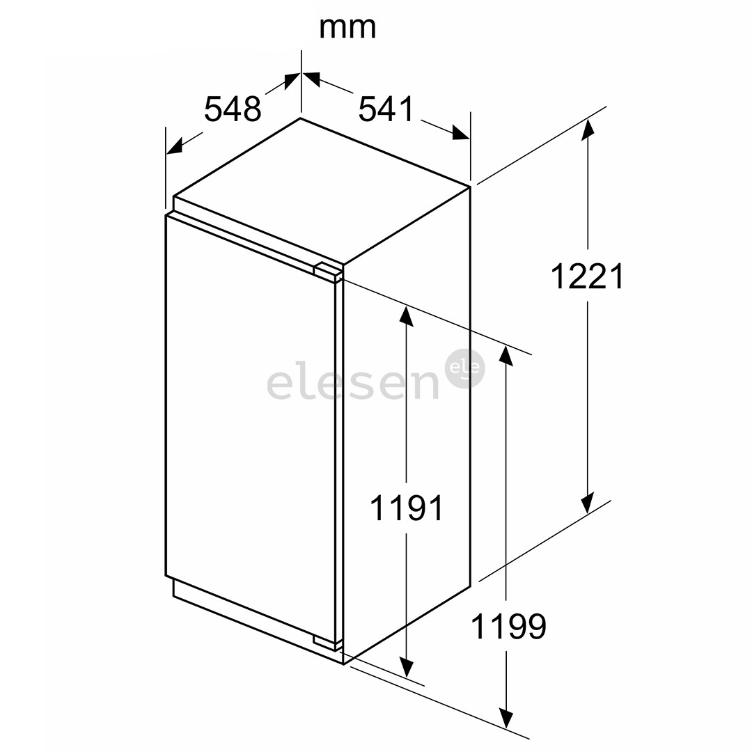Bosch Series 4, 204 L, aukštis 123 cm - Įmontuojamas šaldytuvas