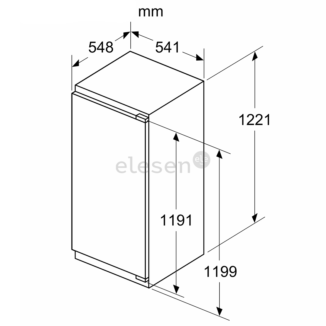 Bosch Series 4, 204 L, aukštis 123 cm - Įmontuojamas šaldytuvas
