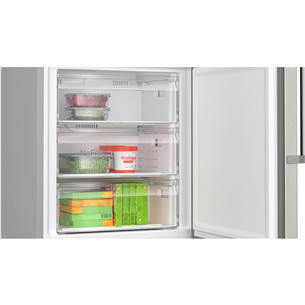 Bosch, NoFrost, 440 L, aukštis 203 cm, nerūdijančio plieno - Šaldytuvas