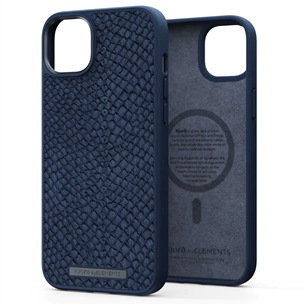 Njord byElements Salmon Leather MagSafe, iPhone 14 Plus, синий - Кожаный чехол Товар - NA42SL01 NA42SL01