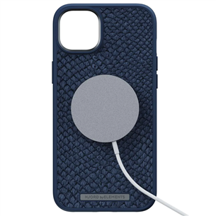 Njord byElements Salmon Leather MagSafe, iPhone 14 Plus, синий - Кожаный чехол Товар - NA42SL01