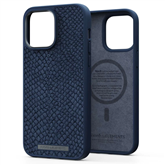 Dėklas Njord byElements Salmon MagSafe iPhone 14 Pro Max, Odinis, Mėlynas Prekė - NA44SL01