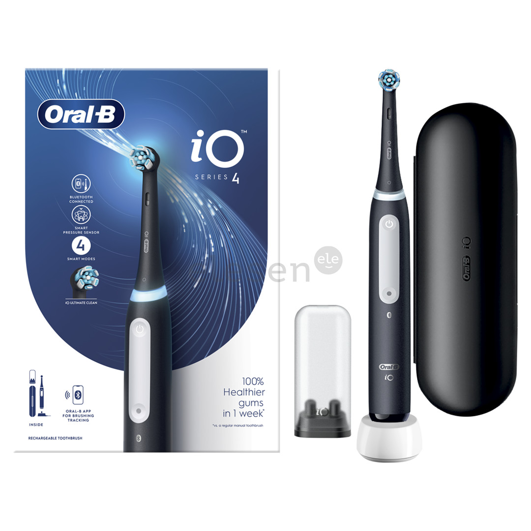 Braun Oral-B iO4, juodas - Elektrinis dantų šepetėlis