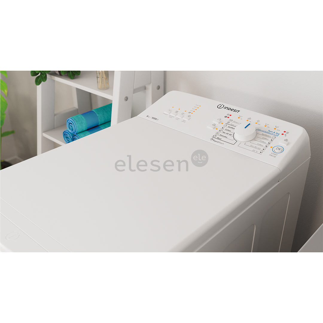 Indesit, 6 kg, depth 60 cm, 1000 rpm - Top Load Washing Machine Item - BTWL60400EE/N