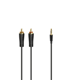 Laidas Hama Audio Cable, 3.5 mm - 2 RCA, gold-plated, 1,5 m, black Prekė - 00205260