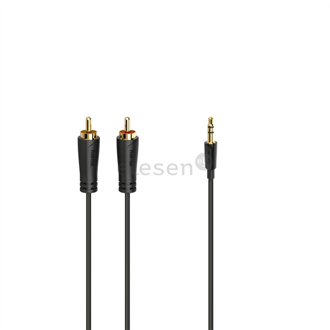 Hama Audio Cable, 3.5 mm - 2 RCA, gold-plated, 1,5 m, black - Cable Item - 00205260