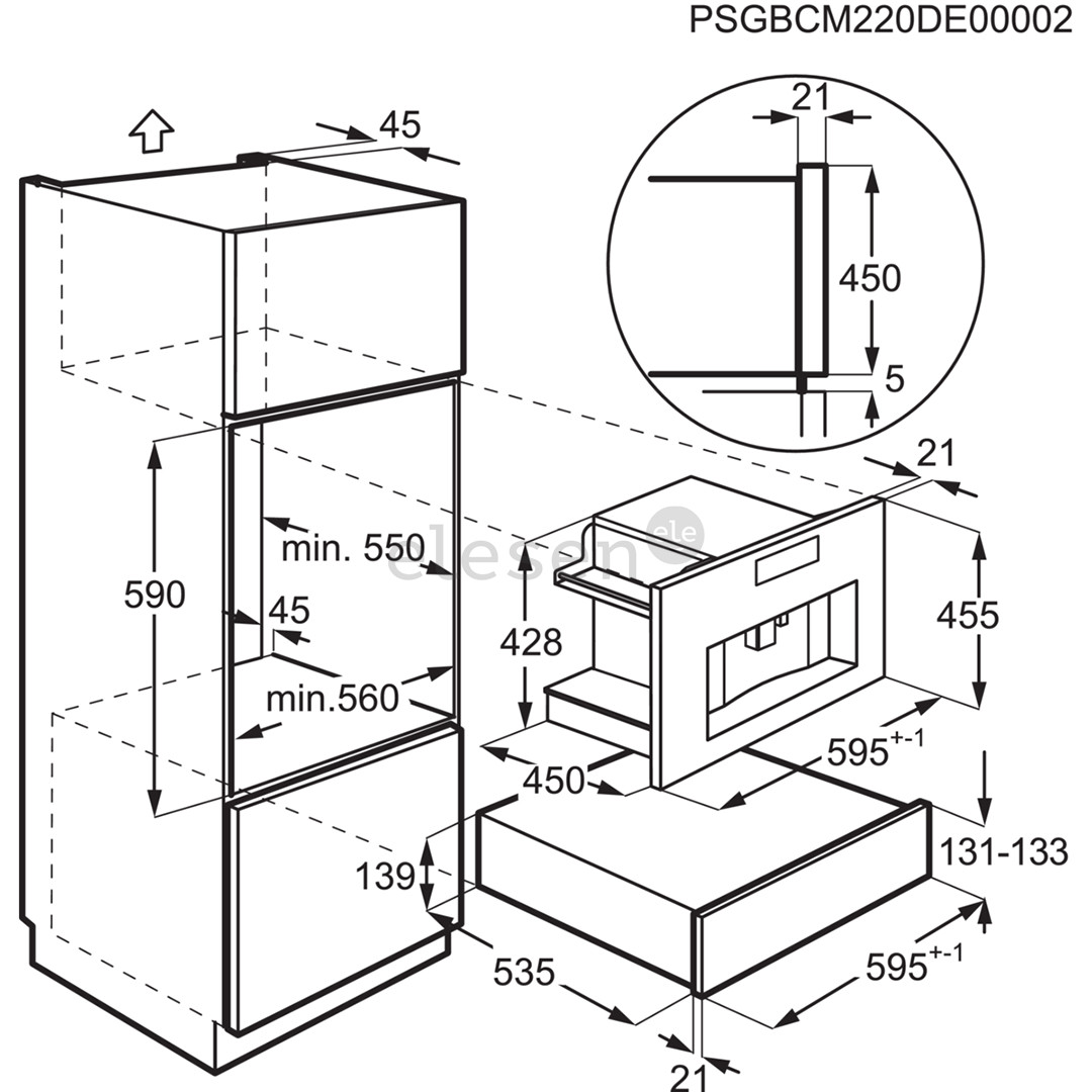 Electrolux серия 900, нерж. сталь - Интегрируемая кофемашина