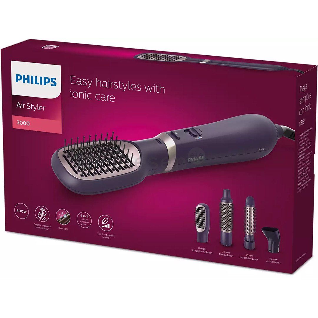 Philips 3000 Series, 800 W, violet - Air Styler Item - BHA313/00