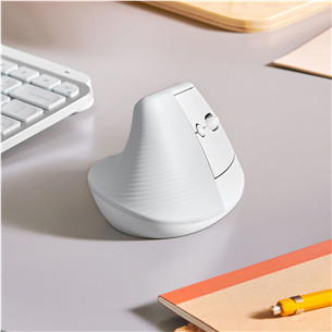 Pelė Logitech Lift Vertical Ergonomic for Mac, Belaidė, balta
