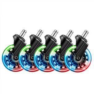 EL33T Rubber Casters, 3", RGB, 5 шт., черный - Колесики для игрового стула Товар - 5706470136410