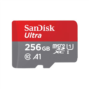 Atminties kortelė SanDisk Ultra microSDXC, 256 GB + adapteris Prekė - SDSQUAC-256G-GN6MA SDSQUAC-256G-GN6MA
