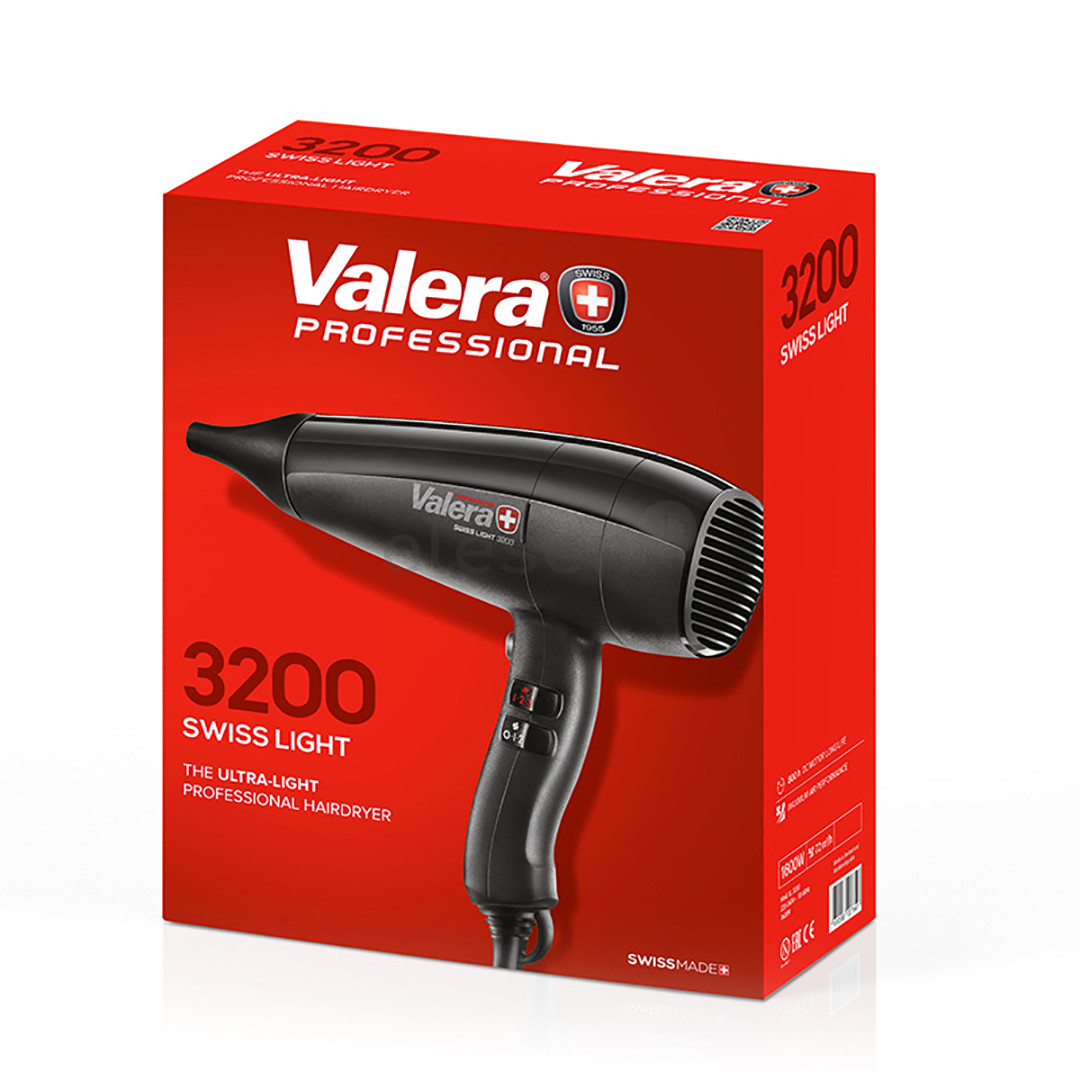 Valera Swiss Light 3200, 1600 W, juodas - Plaukų džiovintuvas